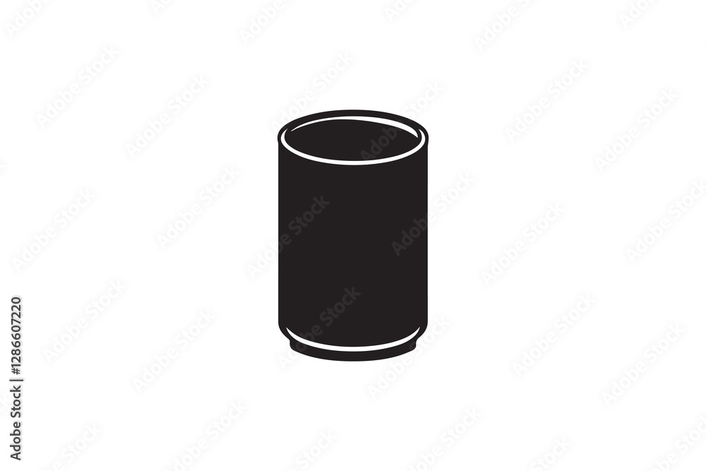 simple Aluminum can vector silhouette isolated in white background simple Aluminum can vector silhouette isolated in white background
