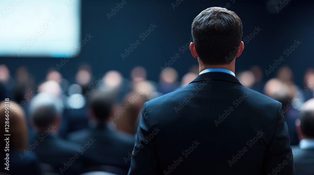 Businessman Addressing a Conference Audience Businessman Addressing a Conference Audience