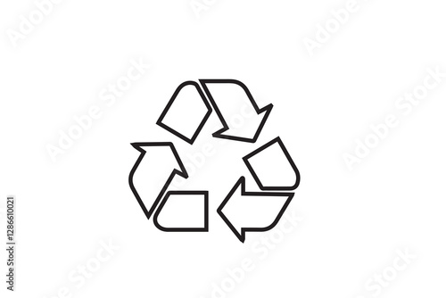 simple recycle vector silhouette isolated in white background