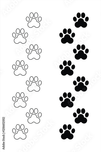  Paw Prints Pattern on Minimalist Background