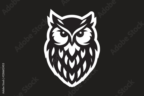 owl in sticker style for logo or different usage