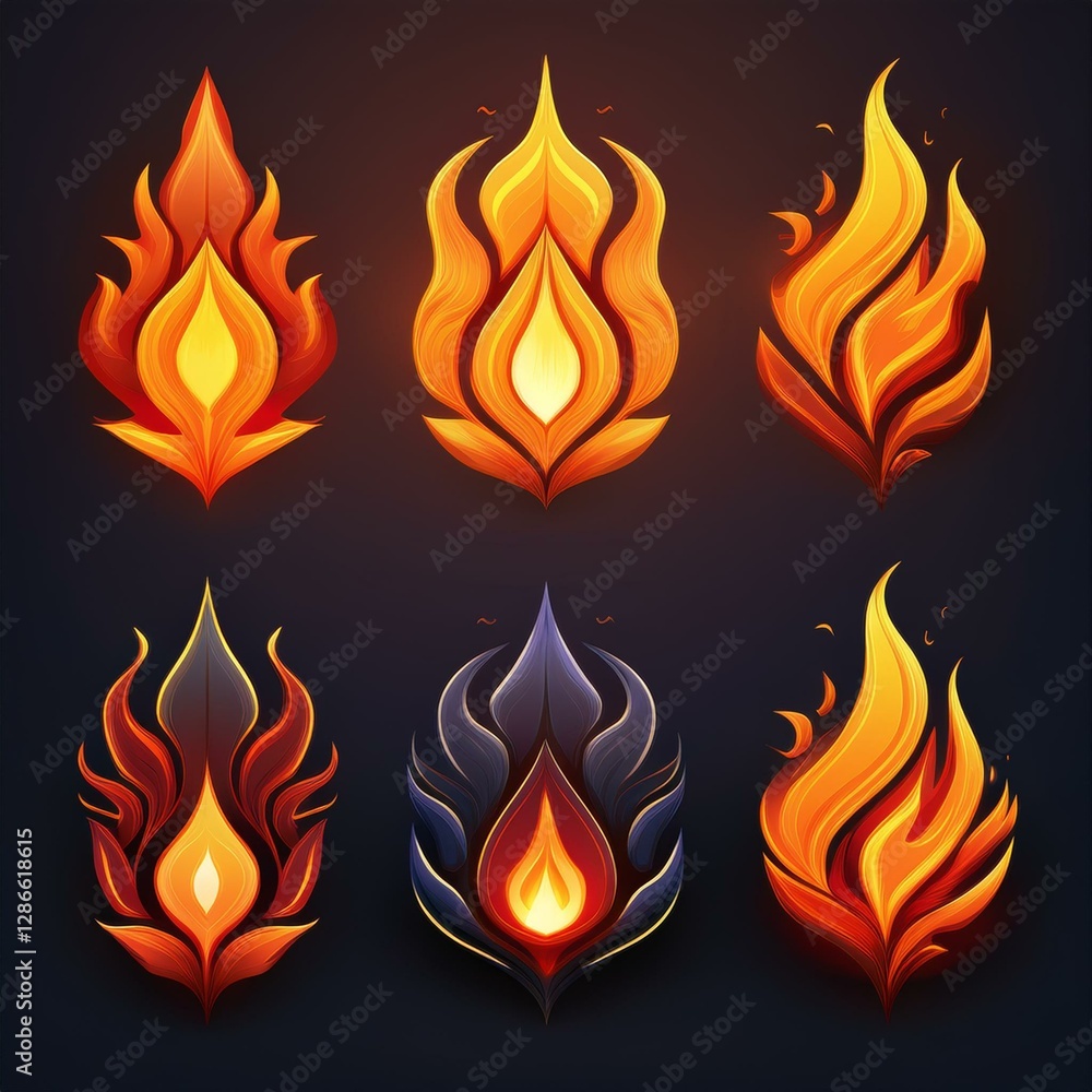 fire flames set fire flames set