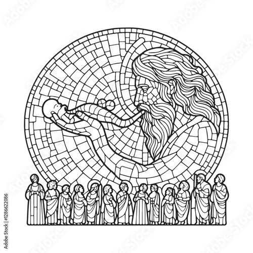 Creation of Adam, Mosaic Depiction of Divine Breath and Humanity