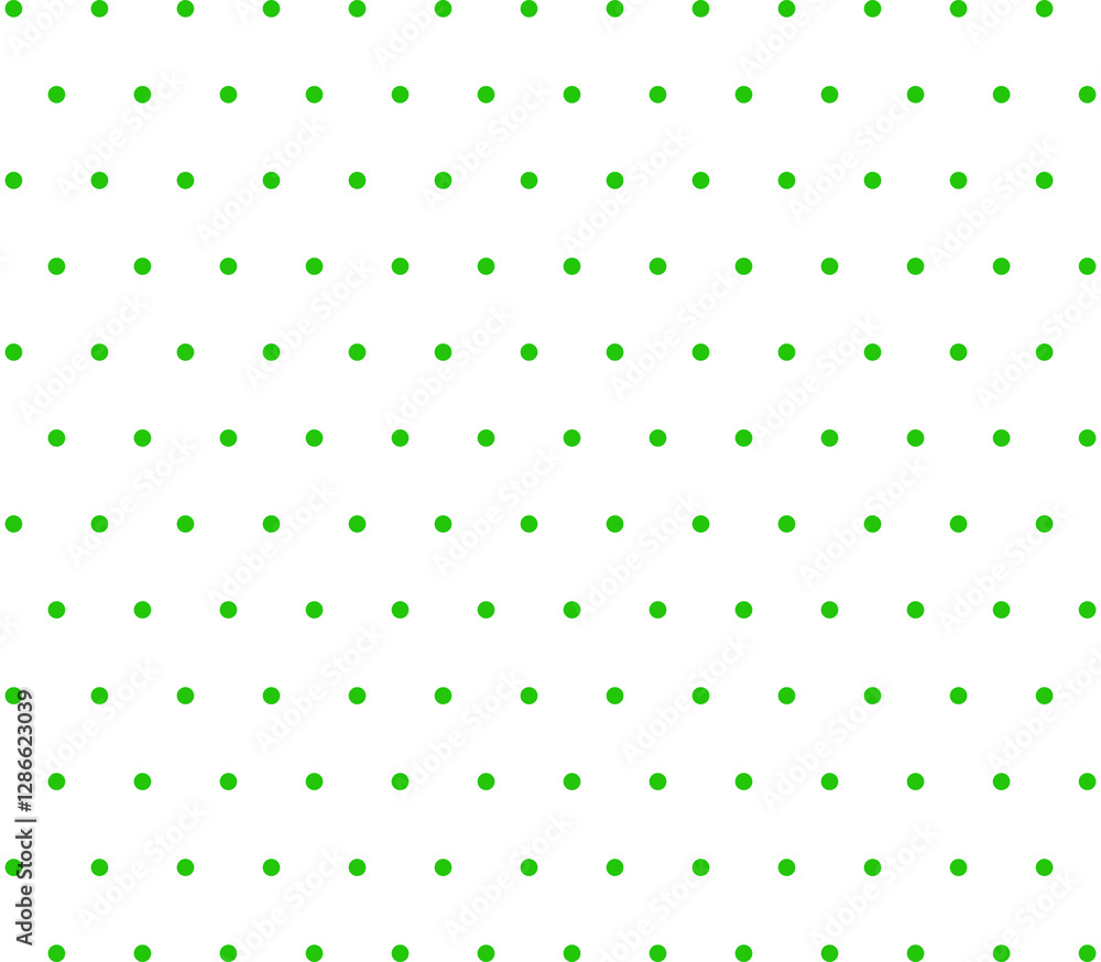 seamless pattern of small green circles arranged on a transparent isolated background