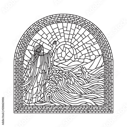 Jonah's Prophecy, A Mosaic Window Depiction of Nineveh's Redemption