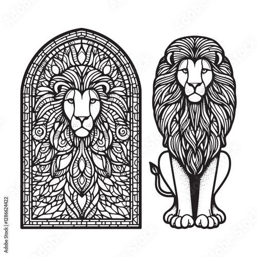 Lion of Judah Mosaic Art, Jesus Christ Symbolism in Minimalist S