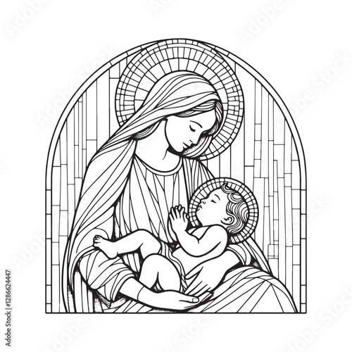 Madonna and Child Mosaic, A Serene Depiction of Maternal Love and Divinity