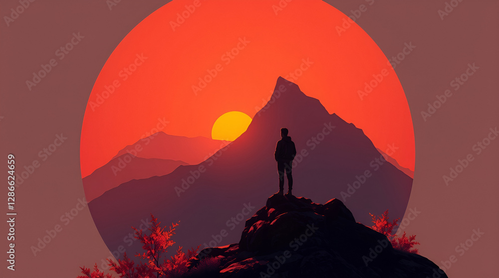 Fototapeta premium sunset in the mountains