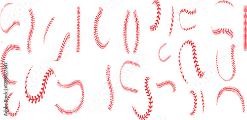 Baseball Stitches icon vector set. Baseball illustration sign collection.