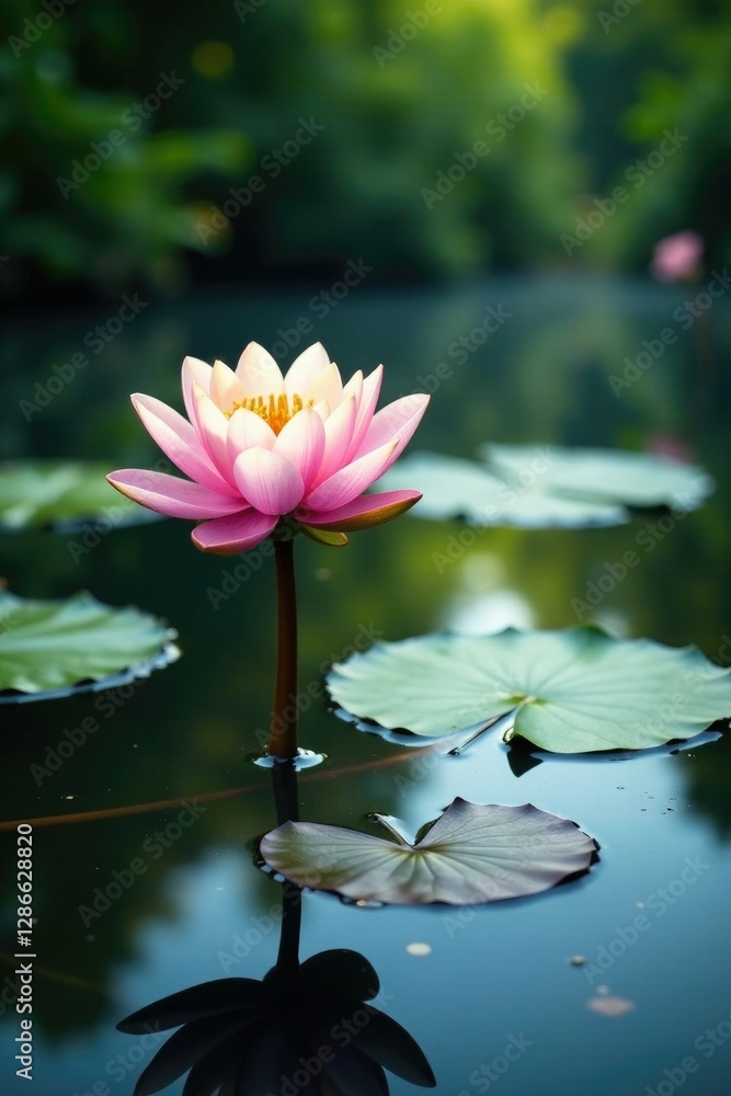 Water lilies bloom in the still reservoir waters, flowers, bloom, water lily Water lilies bloom in the still reservoir waters, flowers, bloom, water lily