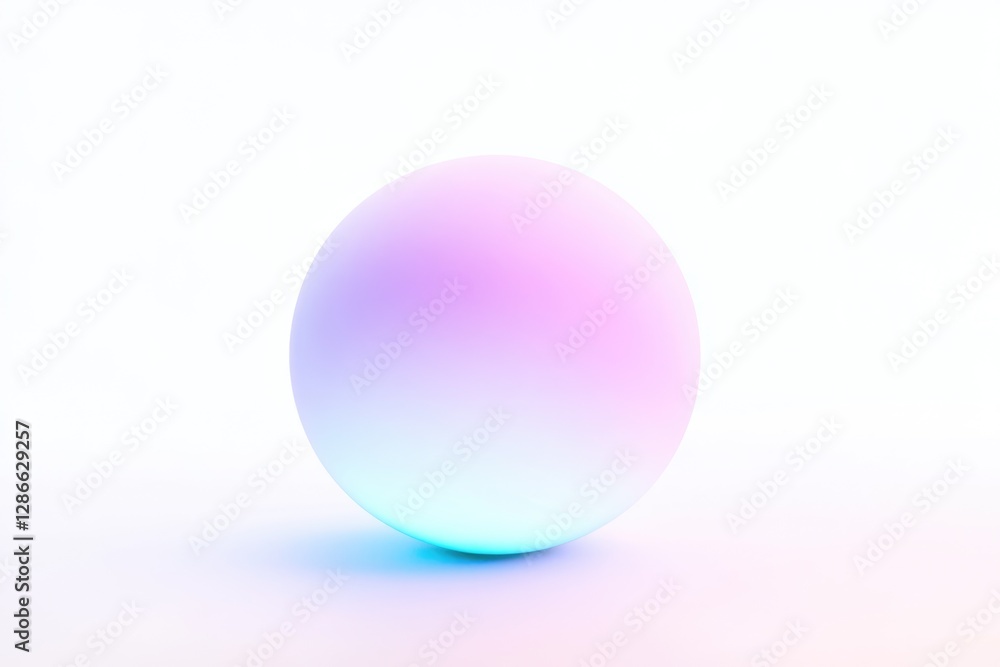 A pastel-colored sphere rests on a white background, showcasing a soft, gradient glow. A pastel-colored sphere rests on a white background, showcasing a soft, gradient glow.