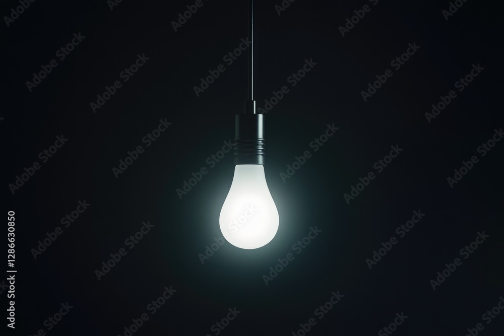 A single light bulb hanging in the dark, illuminating the surrounding darkness. A single light bulb hanging in the dark, illuminating the surrounding darkness.