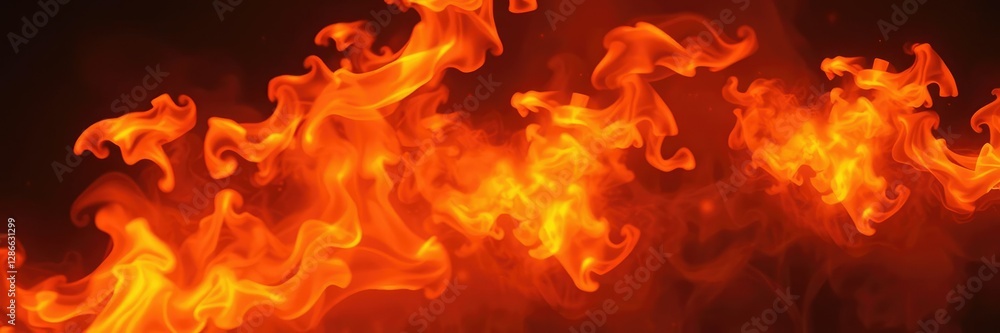 Vibrant orange flames dancing in a smoky atmosphere with flickering light effects, fervent, orange Vibrant orange flames dancing in a smoky atmosphere with flickering light effects, fervent, orange