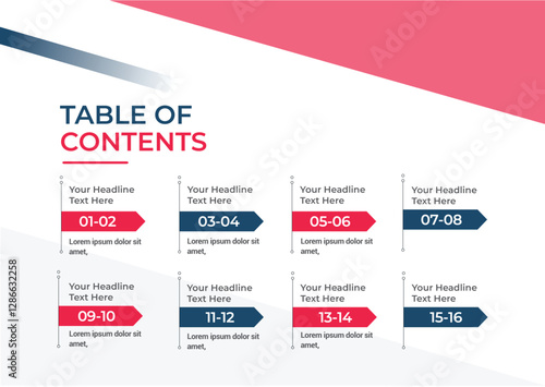 Table of content template a4 page print business profile annual report brochure catalog corporate Landscape Layout Portfolio Abstract Presentation leaflet Webpage Creative PowerPoints magazine