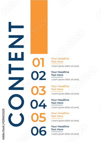 Table of content template a4 page print business profile annual report brochure catalog corporate Landscape Layout Portfolio Abstract Presentation leaflet Webpage Creative PowerPoints magazine