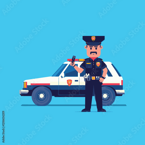 Police Officer with Patrol Car
