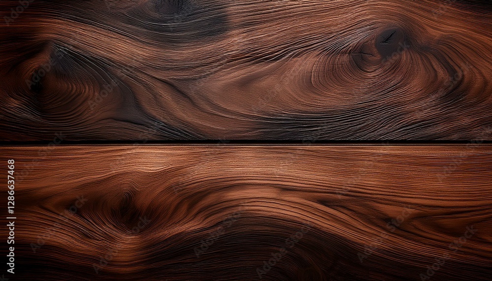 Fototapeta premium Black walnut wood texture from two boards oil finished