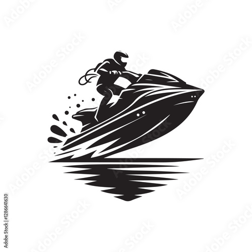 Jet Ski silhouette design Vector (5).eps