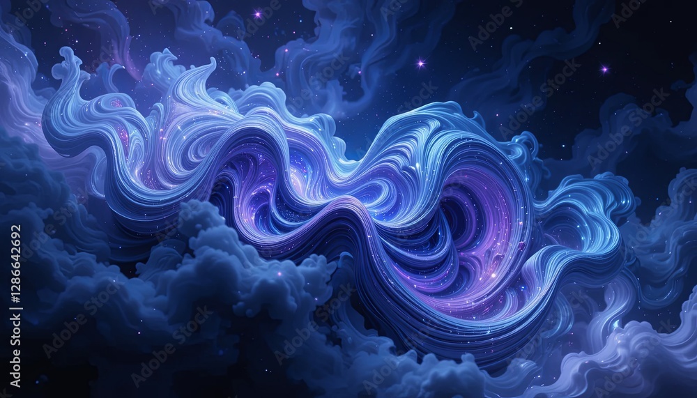 Obraz premium Cosmic swirls space digital art ethereal clouds abstract view gigapixel cgi