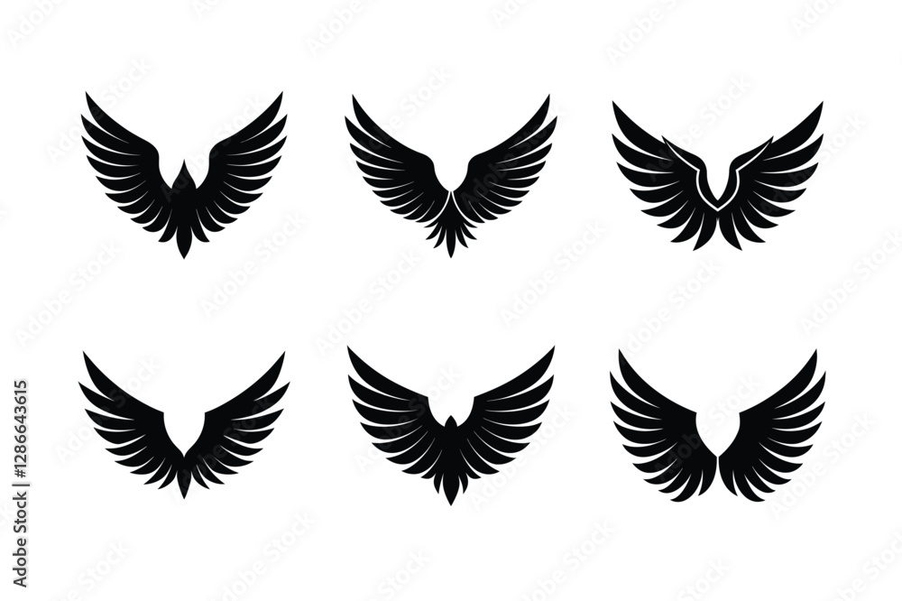 Fototapeta premium Set of Eagle Deagle wings