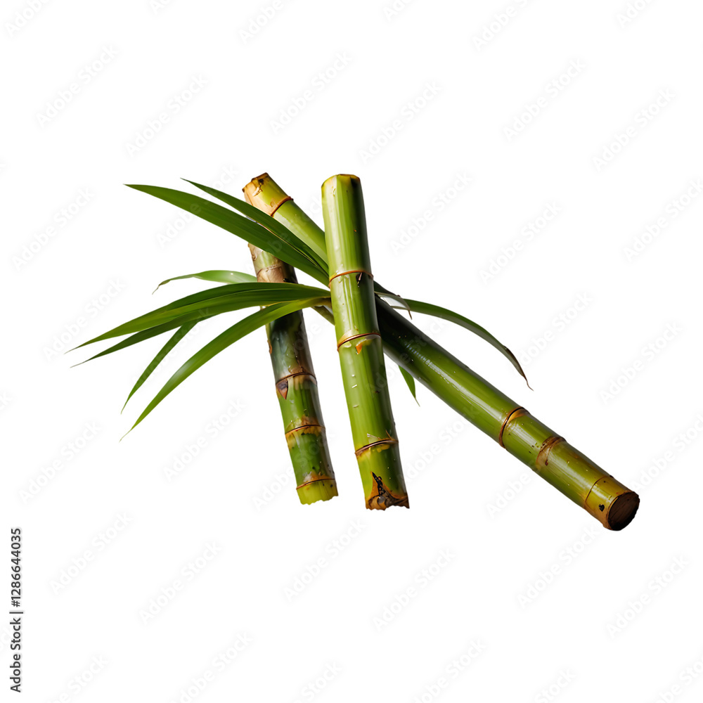 Fototapeta premium Sugar cane sticks isolated on a transparent background
