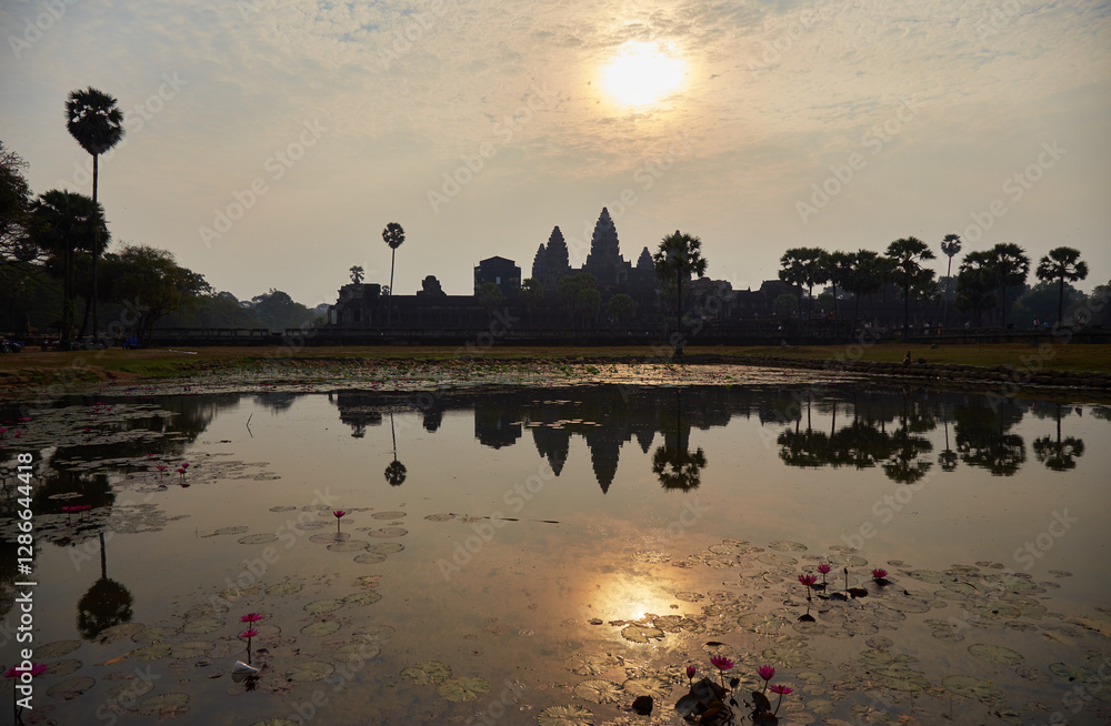 Naklejka premium The spectacular Hindu temple of Angkor Wat near Siem Reap, Cambodia