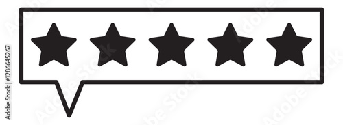 Five stars icon Vector. Five stars customer product rating review flat icon for apps and websites. Set of five star icon collection. Yellow and black star symbol. Vector Illustration. Customer review 
