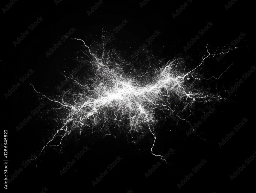 Naklejka premium Dynamic Display of White Lightning Bolt on Dark Background