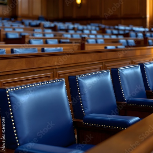 Courtroom interior, empty jury box