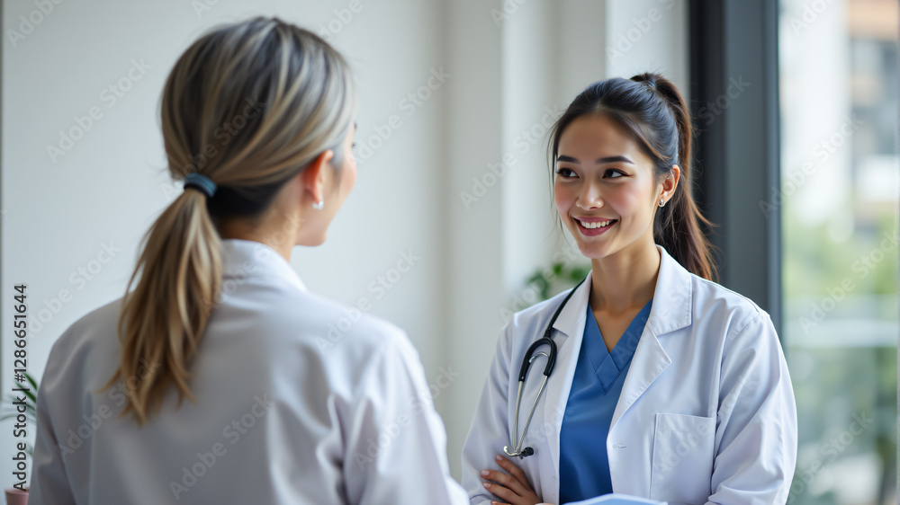 Healthcare Professionals Engaging in Meaningful Conversation Healthcare Professionals Engaging in Meaningful Conversation