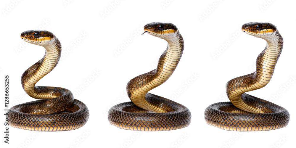 Fototapeta premium Set of snake on white background