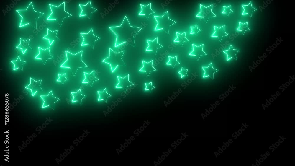 Glowing neon red aqua color star isolated on black background. 4k video motion graphic animation Glowing neon red aqua color star isolated on black background. 4k video motion graphic animation