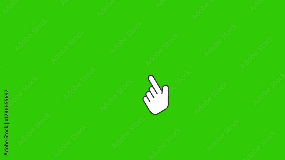 Mouse cursor pointer arrow clicking icon animation on green screen background Mouse cursor pointer arrow clicking icon animation on green screen background