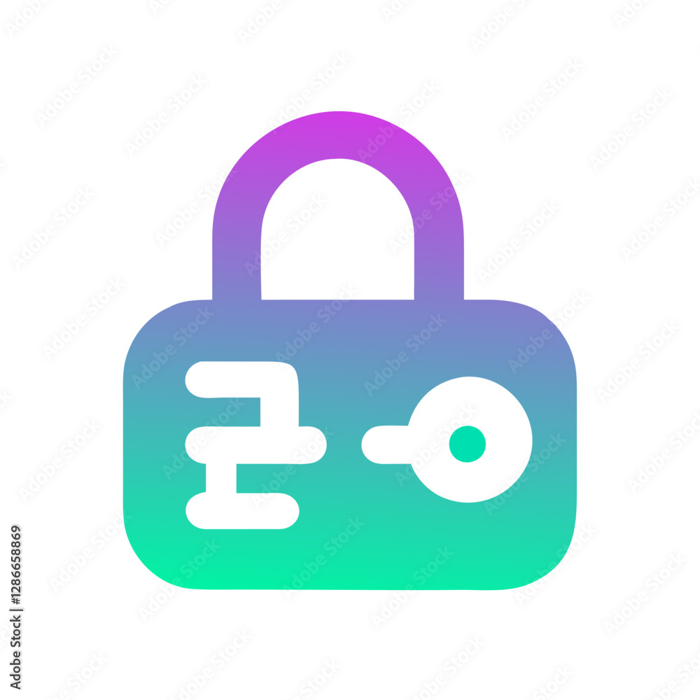 Colorful padlock and key graphic design, digital security concept Colorful padlock and key graphic design, digital security concept