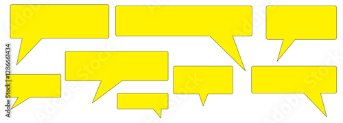Message comments chat box. Collection of speech bubbles. Set of yellow speech bubble collection .set of yellow speech bubble cartoon box icon set . speech bubble vector. comment box icon vector set.