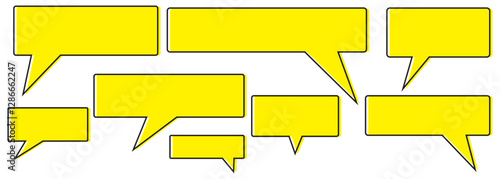 Message comments chat box. Collection of speech bubbles. Set of yellow speech bubble collection .set of yellow speech bubble cartoon box icon set . speech bubble vector. comment box icon vector set.