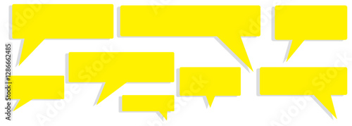 Message comments chat box. Collection of speech bubbles. Set of yellow speech bubble collection .set of yellow speech bubble cartoon box icon set . speech bubble vector. comment box icon vector set.