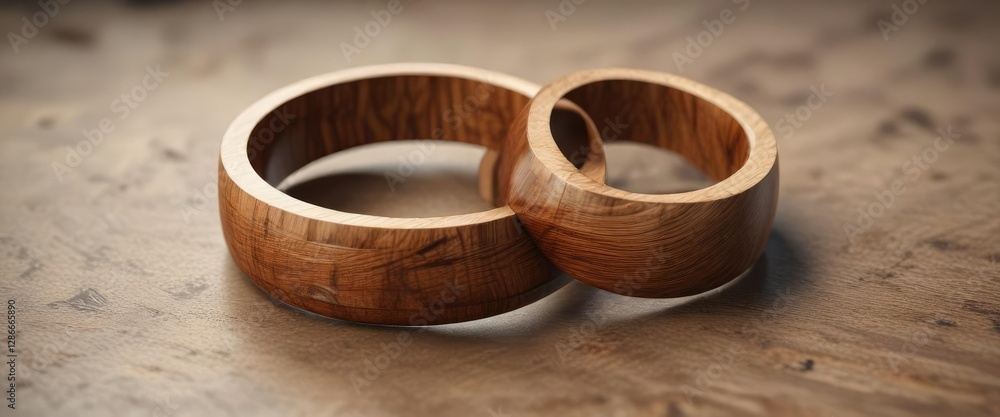 Wooden ring with a polished finish for a modern and sleek look, fashion, polished, accessory, close-up, ring Wooden ring with a polished finish for a modern and sleek look, fashion, polished, accessory, close-up, ring