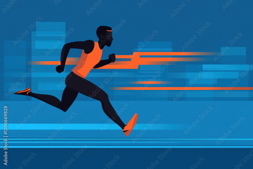 What you think you become, A runner envisions victory during training, captured in a high-fidelity image showcasing determination and focus.