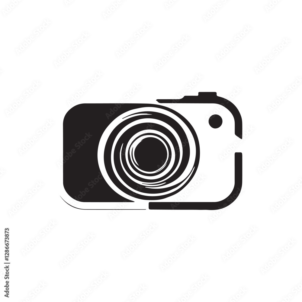 Creative Black Camera Logo Design Symbol Vector Illustration black and white Creative Black Camera Logo Design Symbol Vector Illustration black and white