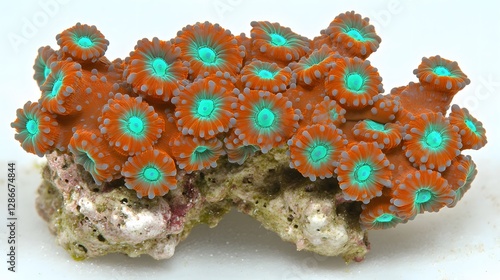 Colorful Coral Formation with Bright Aquatic Polyps Displaying Nature's Vibrant Marine Life