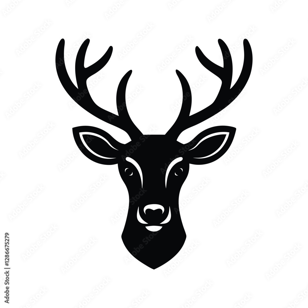 a vector illustration of a deer head . a vector illustration of a deer head .
