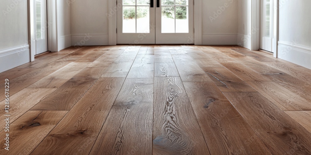 custom made wallpaper toronto digitalBeautifully crafted wooden floor in bright modern interior with open doors leading to a garden view