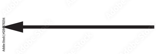 Straight thin line arrow isolated on transparent background – Long arrow
