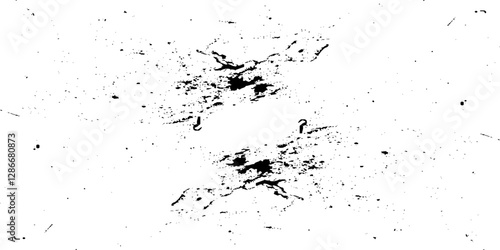 Distressed black texture. Dark grainy texture on white background. Dust overlay textured. Grain noise particles. Rusted white effect. Grunge design elements. Vector illustration, EPS 10.