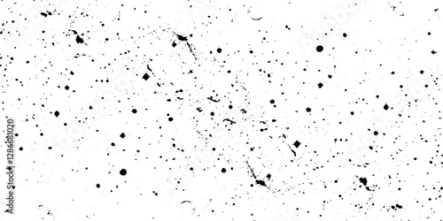 Distressed black texture. Dark grainy texture on white background. Dust overlay textured. Grain noise particles. Rusted white effect. Grunge design elements. Vector illustration, EPS 10.