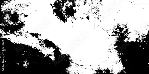 Distressed black texture. Dark grainy texture on white background. Dust overlay textured. Grain noise particles. Rusted white effect. Grunge design elements. Vector illustration, EPS 10.
