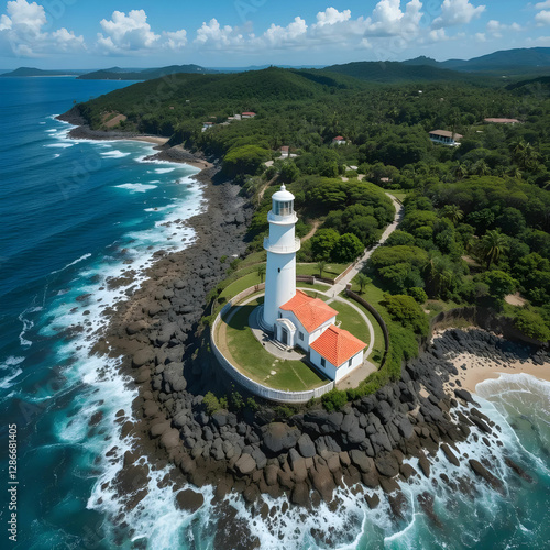 Aerial view of the Lighthouse in Marabou Puerto Rico