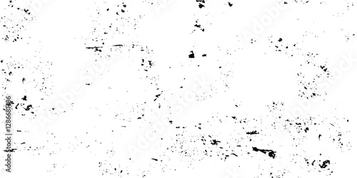 Distressed black texture. Dark grainy texture on white background. Dust overlay textured. Grain noise particles. Rusted white effect. Grunge design elements. Vector illustration, EPS 10.