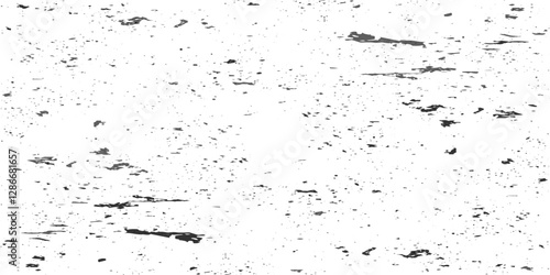 Distressed black texture. Dark grainy texture on white background. Dust overlay textured. Grain noise particles. Rusted white effect. Grunge design elements. Vector illustration, EPS 10.
